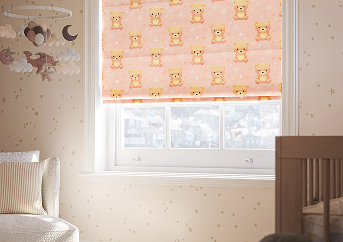 Little Bear, Peach Sorbet - Twist&Fit Roman Blind - Image 5